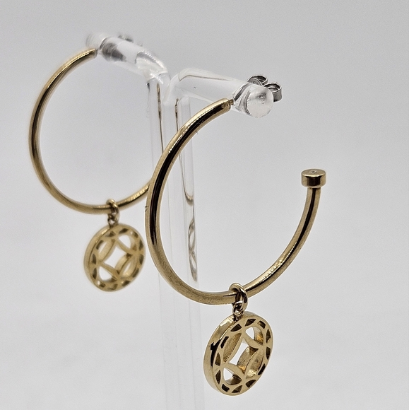 Fossil Gold Signature Hoops - Picture 2 of 4